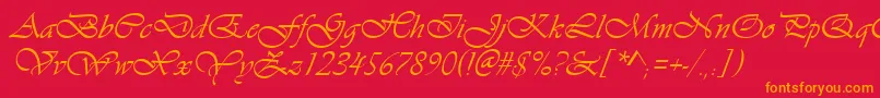 Шрифт VivaldiItalic – оранжевые шрифты на красном фоне