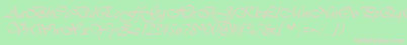 Fonte VivaldiItalic – fontes rosa em um fundo verde
