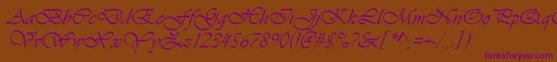 VivaldiItalic Font – Purple Fonts on Brown Background