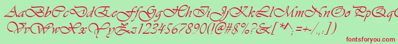 VivaldiItalic Font – Red Fonts on Green Background