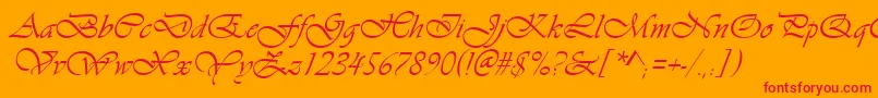 VivaldiItalic Font – Red Fonts on Orange Background