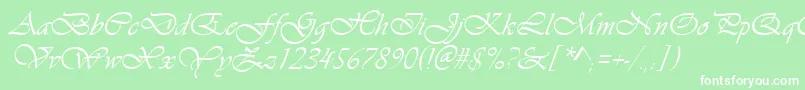 フォントVivaldiItalic – 緑の背景に白い文字