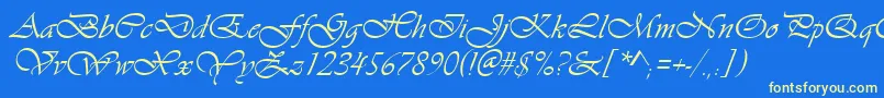VivaldiItalic Font – Yellow Fonts on Blue Background