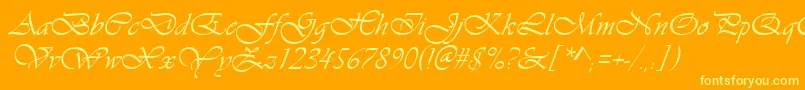 VivaldiItalic Font – Yellow Fonts on Orange Background