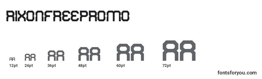 Размеры шрифта RixonFreePromo