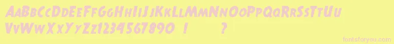 TrueCrimes Font – Pink Fonts on Yellow Background