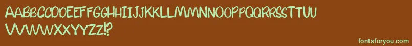 Шрифт CalmWatersDemo – зелёные шрифты на коричневом фоне