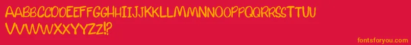 CalmWatersDemo Font – Orange Fonts on Red Background
