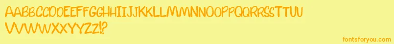 CalmWatersDemo Font – Orange Fonts on Yellow Background