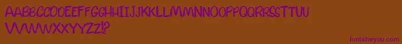 CalmWatersDemo Font – Purple Fonts on Brown Background