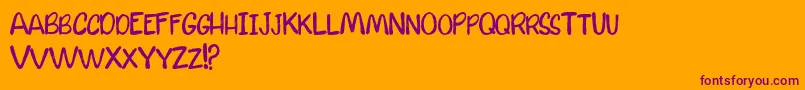 CalmWatersDemo Font – Purple Fonts on Orange Background