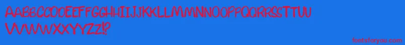 CalmWatersDemo Font – Red Fonts on Blue Background