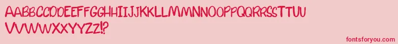CalmWatersDemo Font – Red Fonts on Pink Background