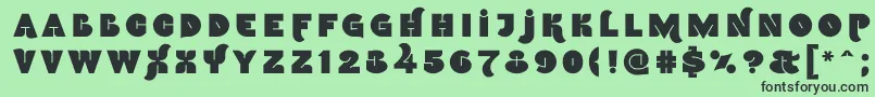 フォントNamskoutin – 緑の背景に黒い文字