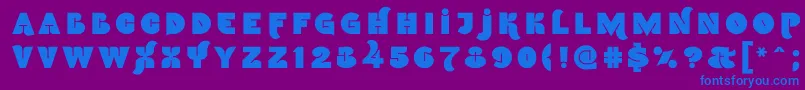 フォントNamskoutin – 紫色の背景に青い文字