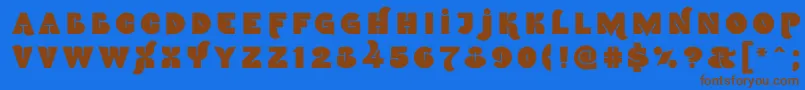 Namskoutin Font – Brown Fonts on Blue Background