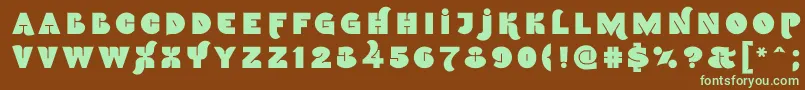 Namskoutin Font – Green Fonts on Brown Background