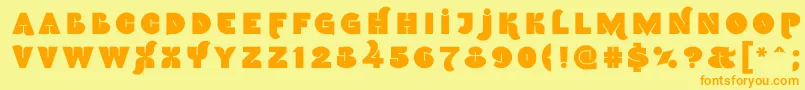 Namskoutin Font – Orange Fonts on Yellow Background