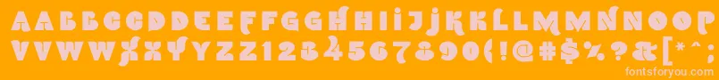 Namskoutin Font – Pink Fonts on Orange Background