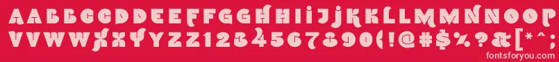 Namskoutin Font – Pink Fonts on Red Background