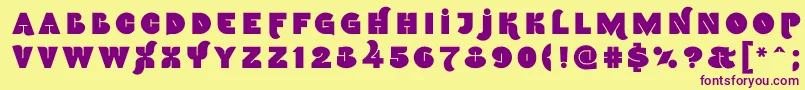 Namskoutin Font – Purple Fonts on Yellow Background