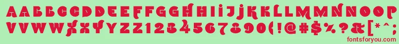 Namskoutin Font – Red Fonts on Green Background