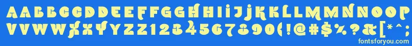 Namskoutin Font – Yellow Fonts on Blue Background