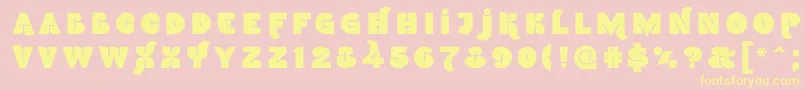 Namskoutin Font – Yellow Fonts on Pink Background