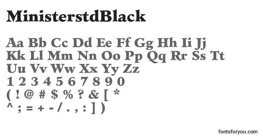 Шрифт MinisterstdBlack – алфавит, цифры, специальные символы