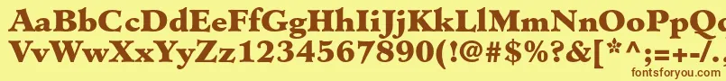 MinisterstdBlack Font – Brown Fonts on Yellow Background