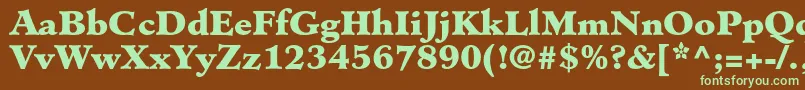 MinisterstdBlack-fontti – vihreät fontit ruskealla taustalla