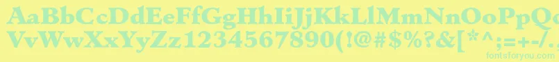 MinisterstdBlack Font – Green Fonts on Yellow Background