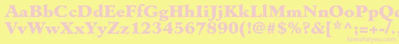 Шрифт MinisterstdBlack – розовые шрифты на жёлтом фоне