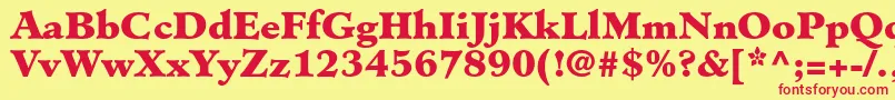 MinisterstdBlack Font – Red Fonts on Yellow Background