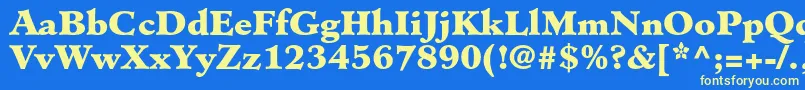 MinisterstdBlack Font – Yellow Fonts on Blue Background