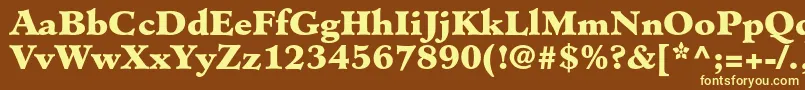 MinisterstdBlack-fontti – keltaiset fontit ruskealla taustalla