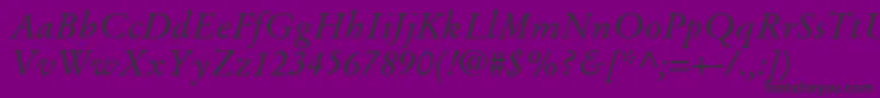 StempelGaramondLtItalic Font – Black Fonts on Purple Background