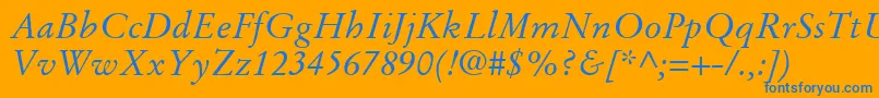 StempelGaramondLtItalic Font – Blue Fonts on Orange Background