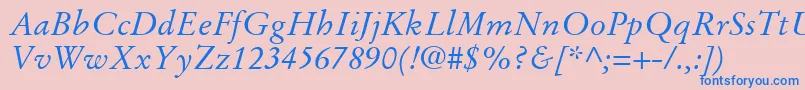 StempelGaramondLtItalic Font – Blue Fonts on Pink Background