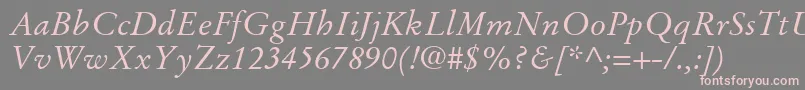 StempelGaramondLtItalic Font – Pink Fonts on Gray Background