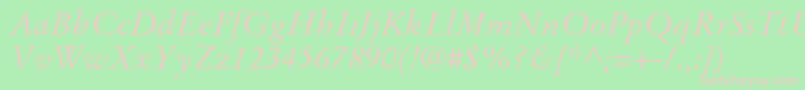 StempelGaramondLtItalic Font – Pink Fonts on Green Background