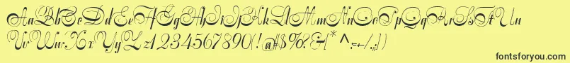 Symphoniecat Font – Black Fonts on Yellow Background