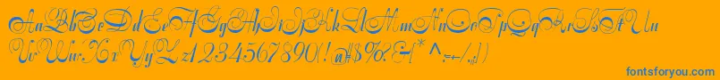 Symphoniecat Font – Blue Fonts on Orange Background