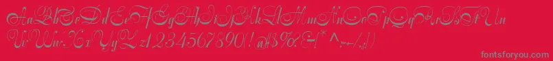 Symphoniecat Font – Gray Fonts on Red Background