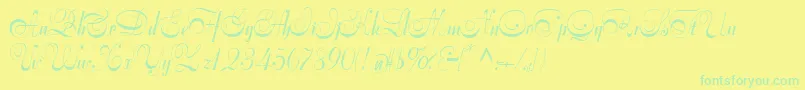 Symphoniecat Font – Green Fonts on Yellow Background