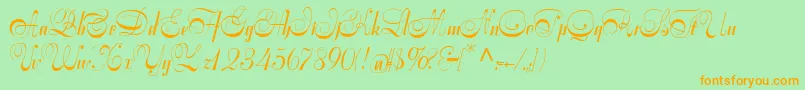 Symphoniecat Font – Orange Fonts on Green Background