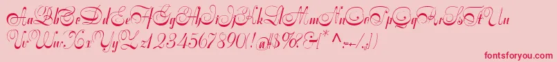 Symphoniecat Font – Red Fonts on Pink Background