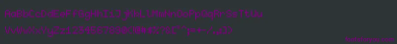 Czcionka Kubasta – fioletowe czcionki na czarnym tle