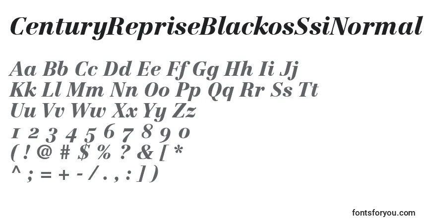 A fonte CenturyRepriseBlackosSsiNormal – alfabeto, números, caracteres especiais