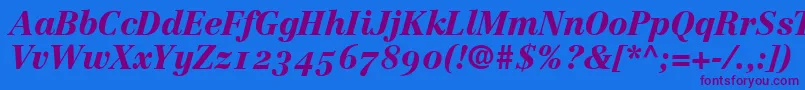 CenturyRepriseBlackosSsiNormal Font – Purple Fonts on Blue Background